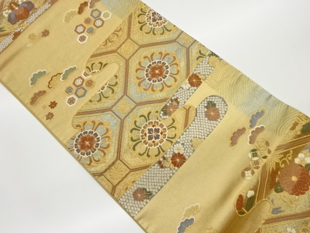 JAPANESE KIMONO / VINTAGE FUKURO OBI / WOVEN PAULOWNIA & PINE